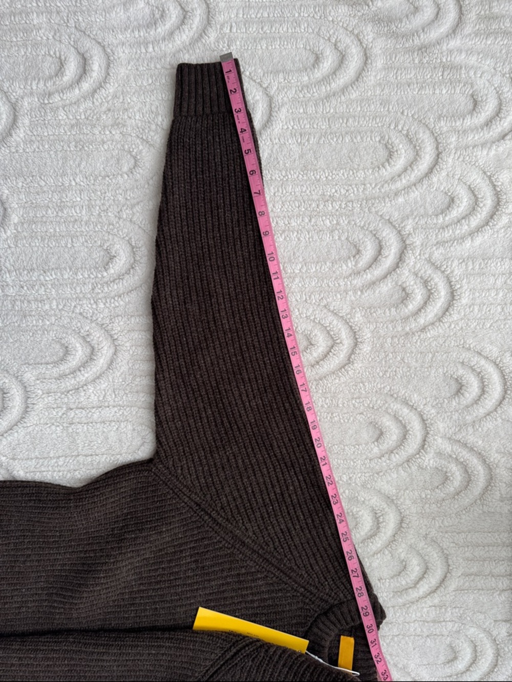 Unisex Crewneck Ribbed Sweater in Dark Brown - Picture 6 of 7